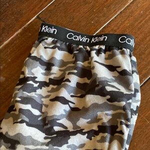Calvin Klein Black and Gray Sweatpants with Camouflage Design